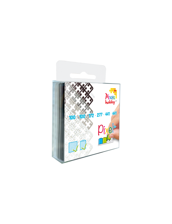 6-pack pixelmatjes zwart-wit