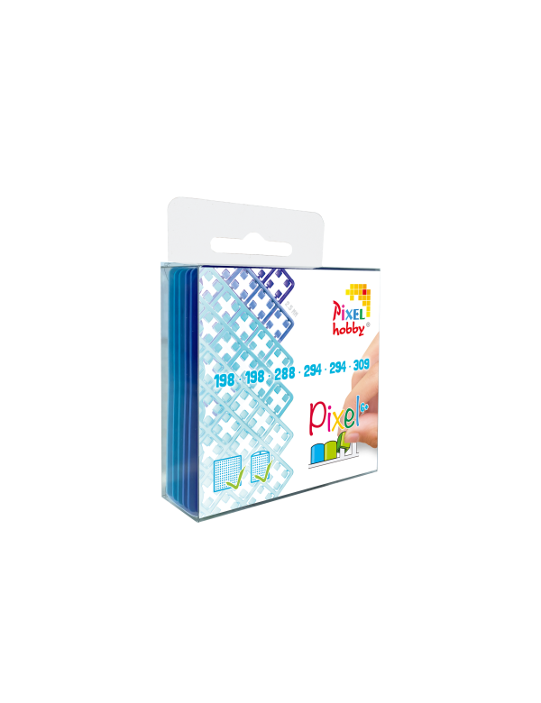 6-pack pixelmatjes blauw