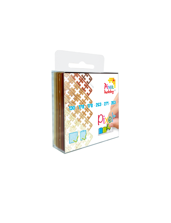 6-pack pixelmatjes beige-bruin