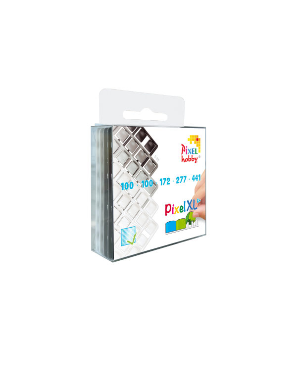 5-pack pixelmatjes XL zwart-wit