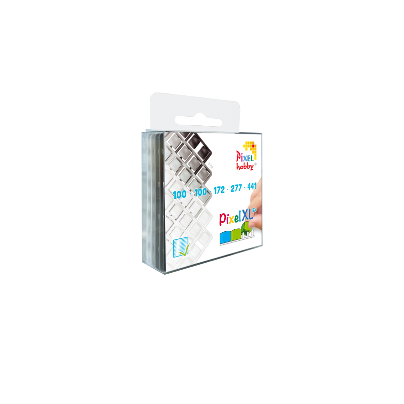 5-pack pixelmatjes XL zwart-wit