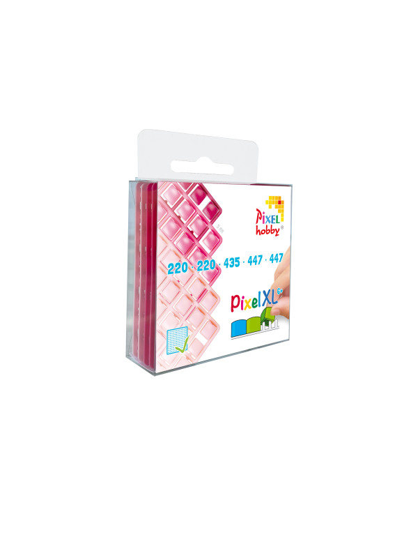 5-pack pixelmatjes XL roze