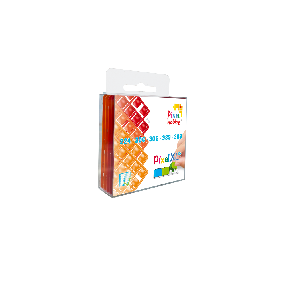 5-pack pixelmatjes XL rood-orange