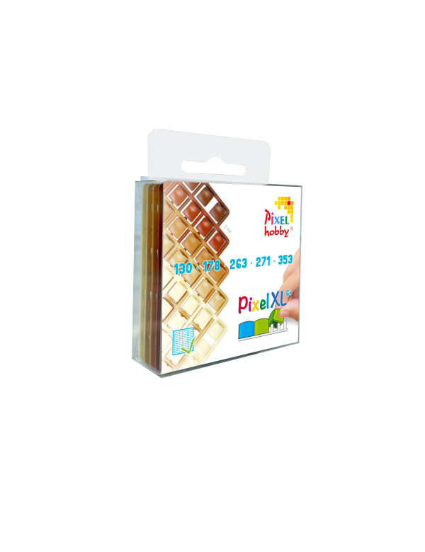 5-pack pixelmatjes XL beige-bruin