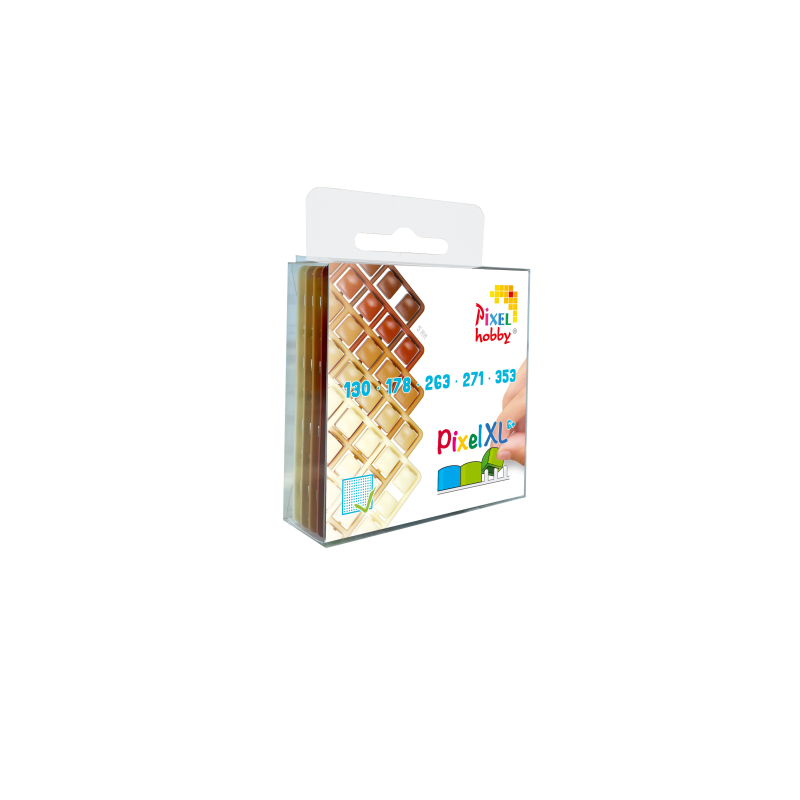 5-pack pixelmatjes XL beige-bruin