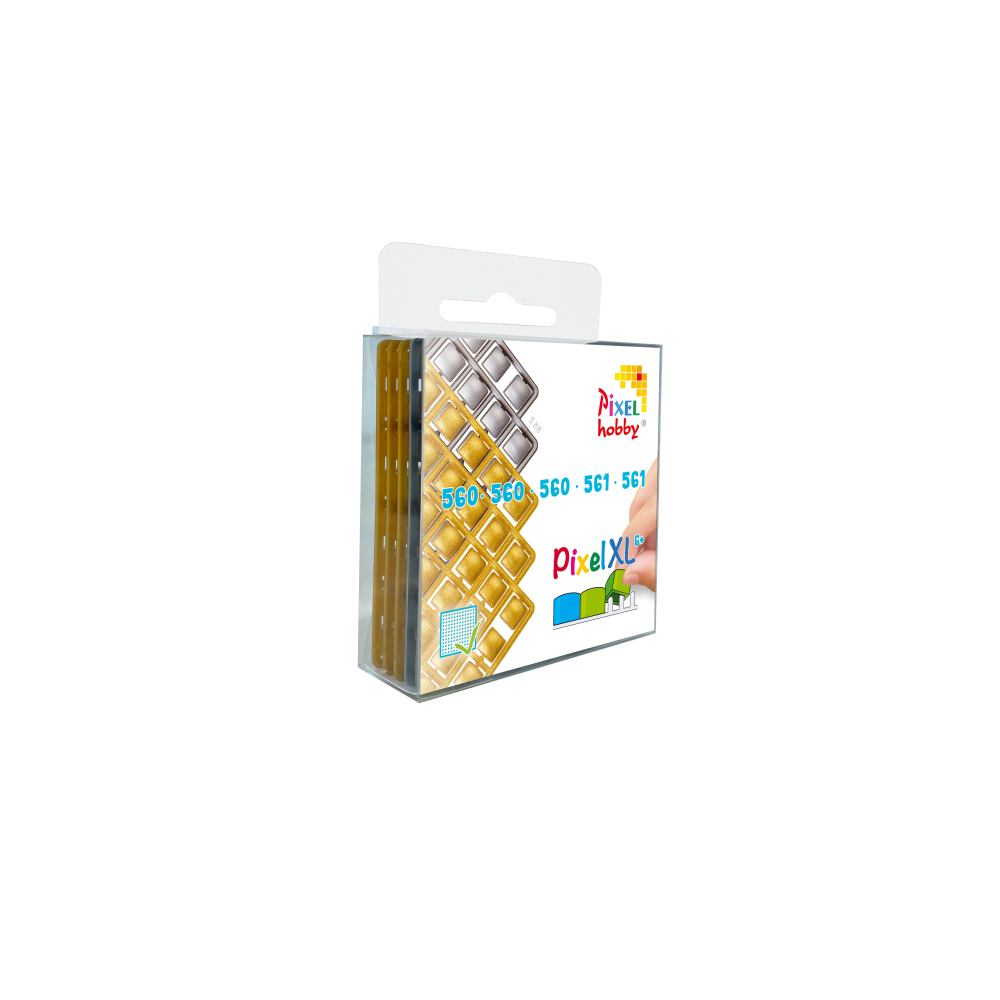 5-pack pixelmatjes XL goud-zilver