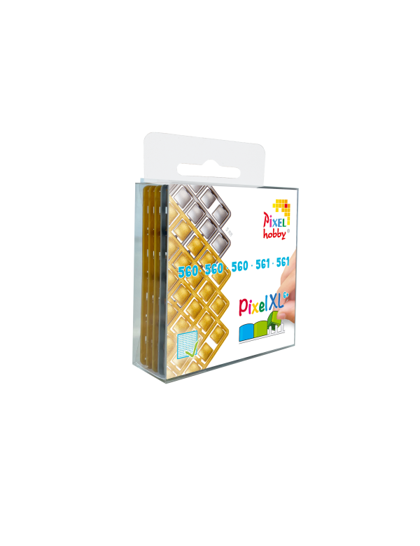 5-pack pixelmatjes XL goud-zilver
