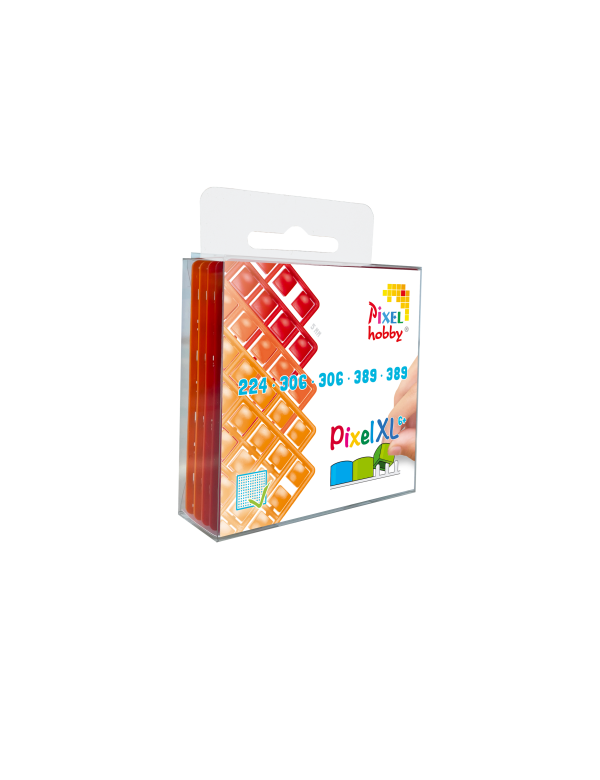 5-pack pixelmatjes XL rood-orange
