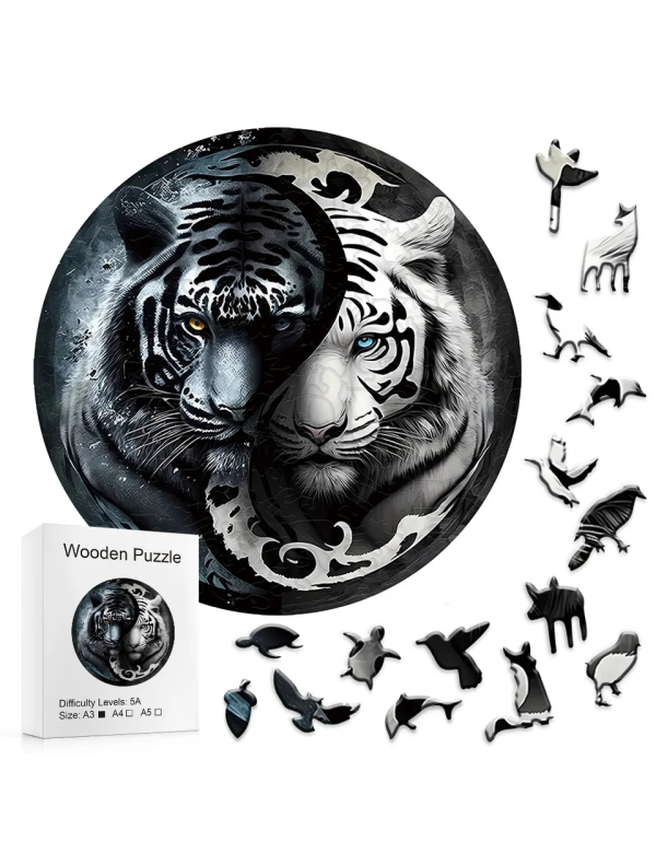 yin yang tijger, rond, L