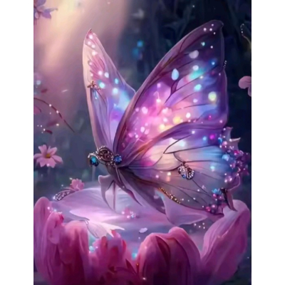 Roze vlinder, M