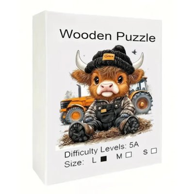Highland koe met tractor, L