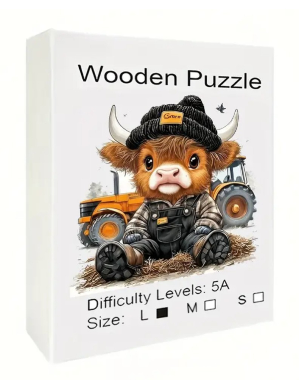 Highland koe met tractor, M