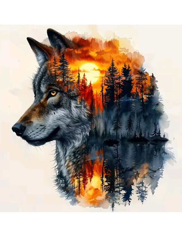 Wolf zonsondergang, L