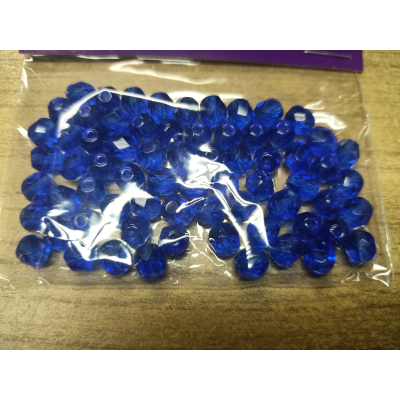 facetkraal glas blauw 6mm 70 stuks