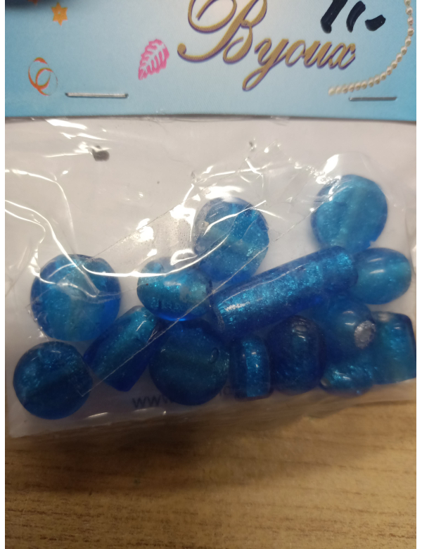 Blauwe glaskralen