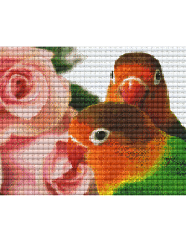 lovebirds met rozen (809383) 9 basisplaten