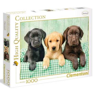 Drie labradorpups; 1000 stukjes