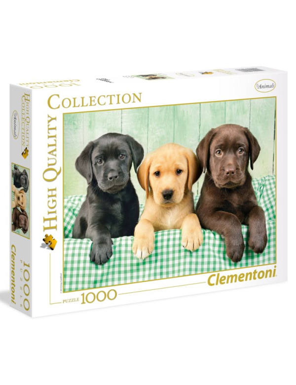 Drie labradorpups; 1000 stukjes