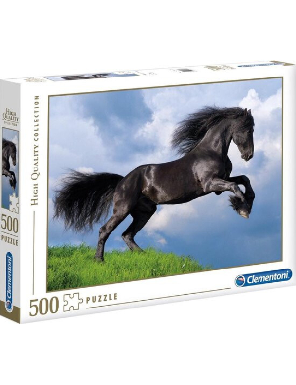 Zwart Fries paard; 500 stukjes