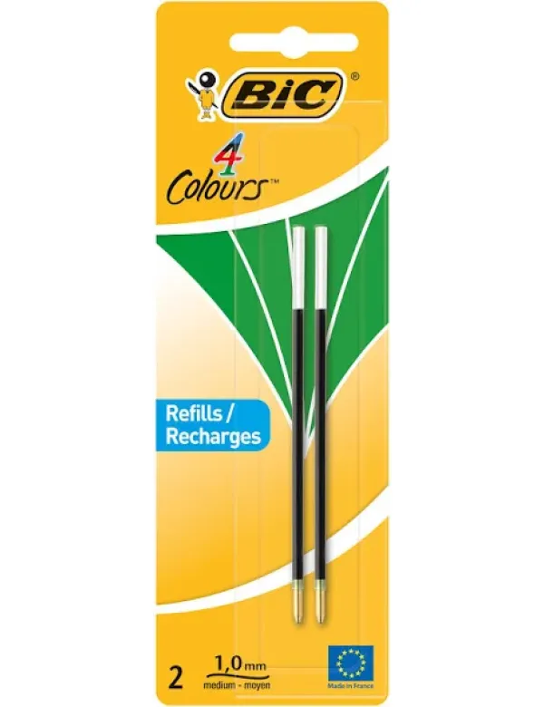 Navulling voor vierkleurenbalpen BIC groen (2 stuks)