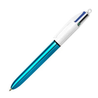 Bic 4-kleurenbalpen shiny blauw