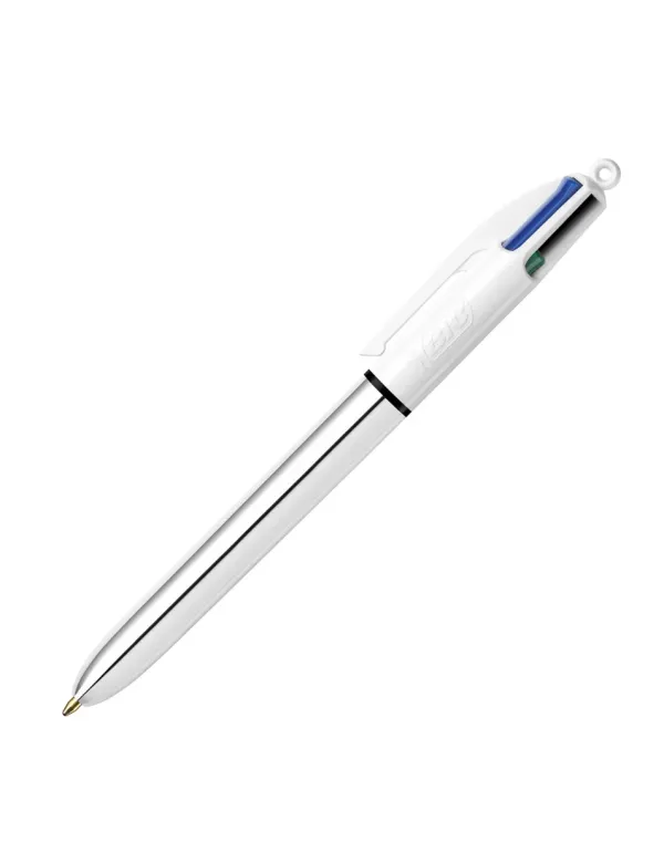 Bic 4-kleurenbalpen shiny zilver