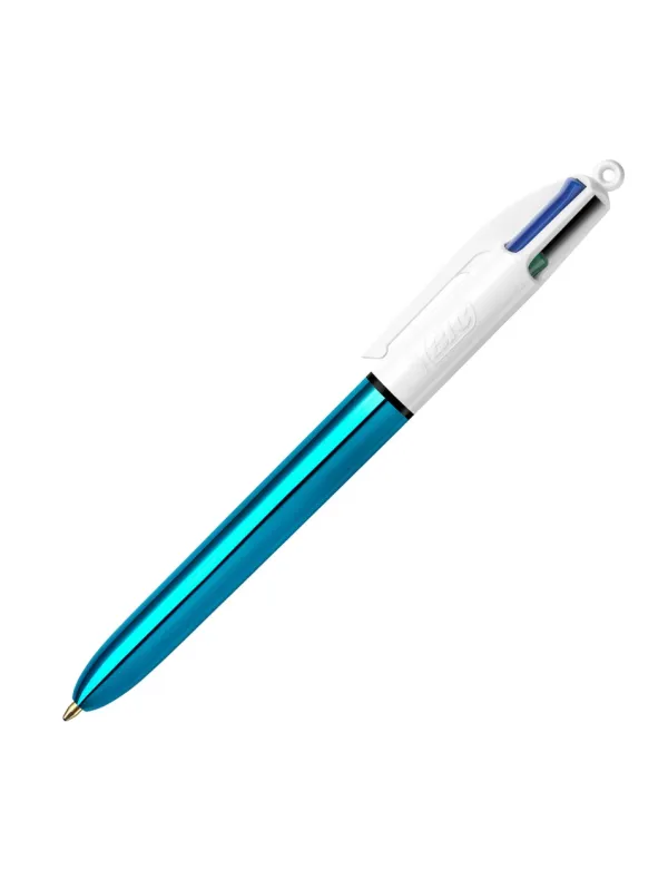 Bic 4-kleurenbalpen shiny blauw