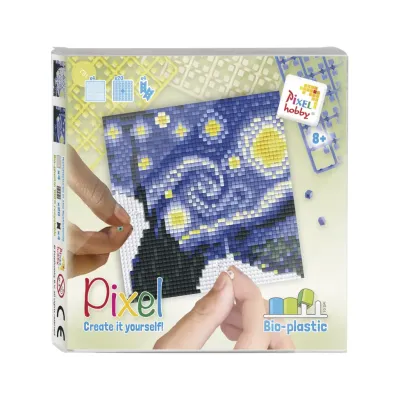 set 4 kleine basisplaten sterrennacht - Van Gogh