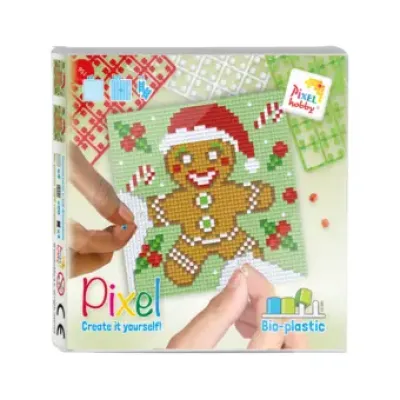 set 4 kleine basisplaten kerst: peperkoeken mannetje