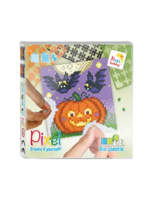 set 4 kleine basisplaten halloween: pompoen met vleermuizen set 4 kleine basisplaten halloween: pompoen met vleermuizen