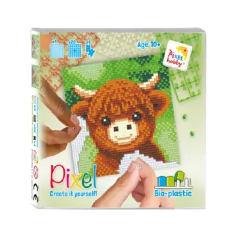 set 4 kleine basisplaten: schotse hooglander