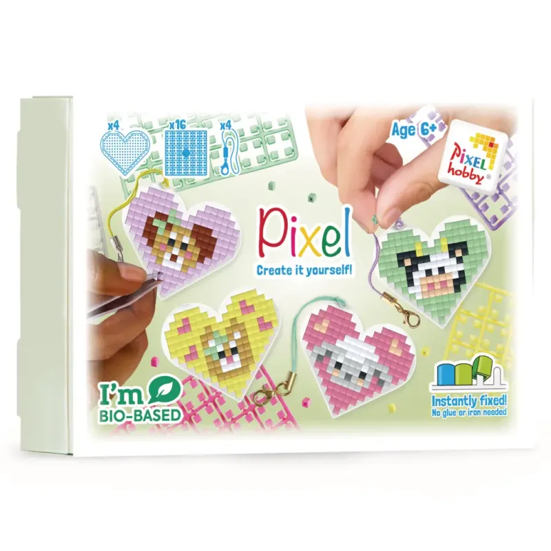 Hartvormige sleutelhangers themabox kawaii diertjes