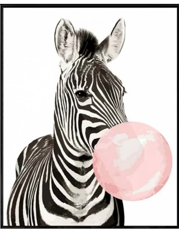 Painting by numbers: Bubble gum zebra